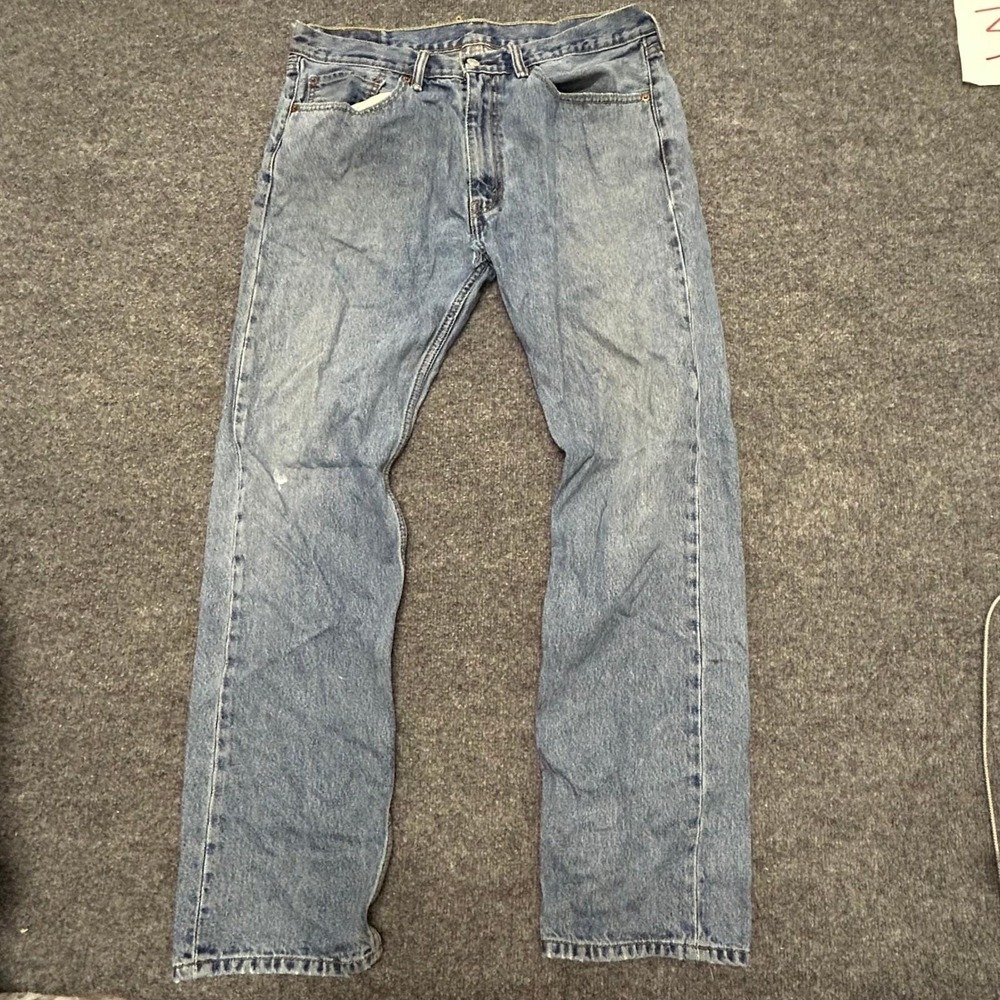 Levi's Jeans Mens Size 34x32 Light Wash 501 Straight Leg Denim Blue Distressed